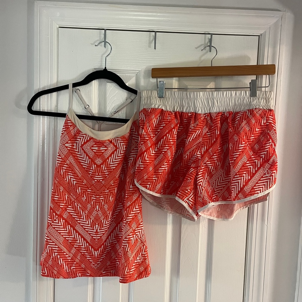 SATVA workout tank and shorts set